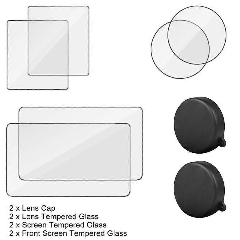 Tempered Glass Screen Protector for DJI Osmo Action 3 Lens Cap Protective Silicone Lens Cover Case for DJI Action 3 Accessories