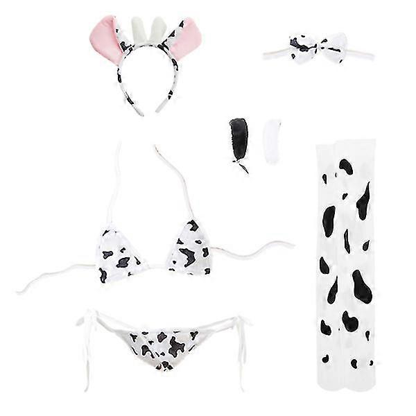 1 مجموعة حليب البقر مثير تأثيري الملابس الداخلية زي الإغواء ثلاث نقاط الملابس الداخلية كيت