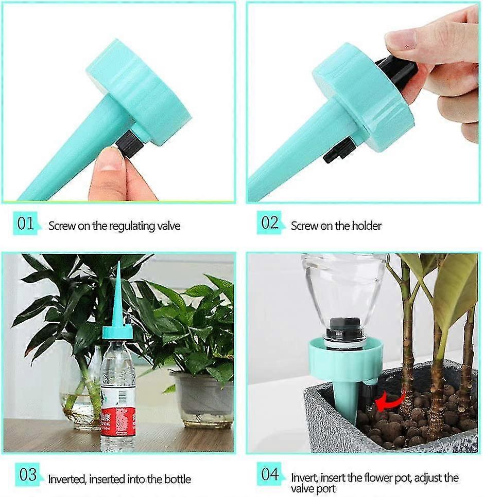 Yaju Adjustable Self Watering Spikes - New Upgrade Plant Spikes System Plant Watering Devices With Slow Release Control Valve Switch Self Irrigation