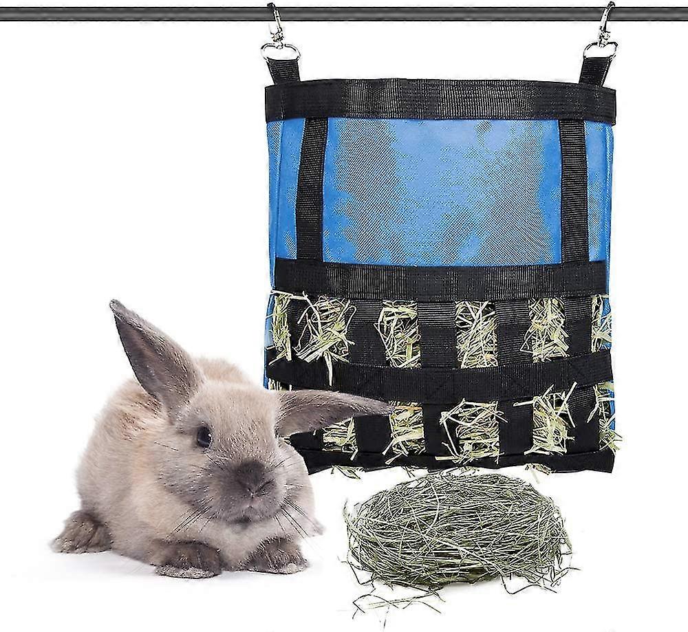 Yaju Small Animals Hay Bag Guinea Pig Hanging Feeder Hamster Food Sack Holder Cage Accessories For Bunny Rabbit Chinchillafeed Not Include,1pcsblue