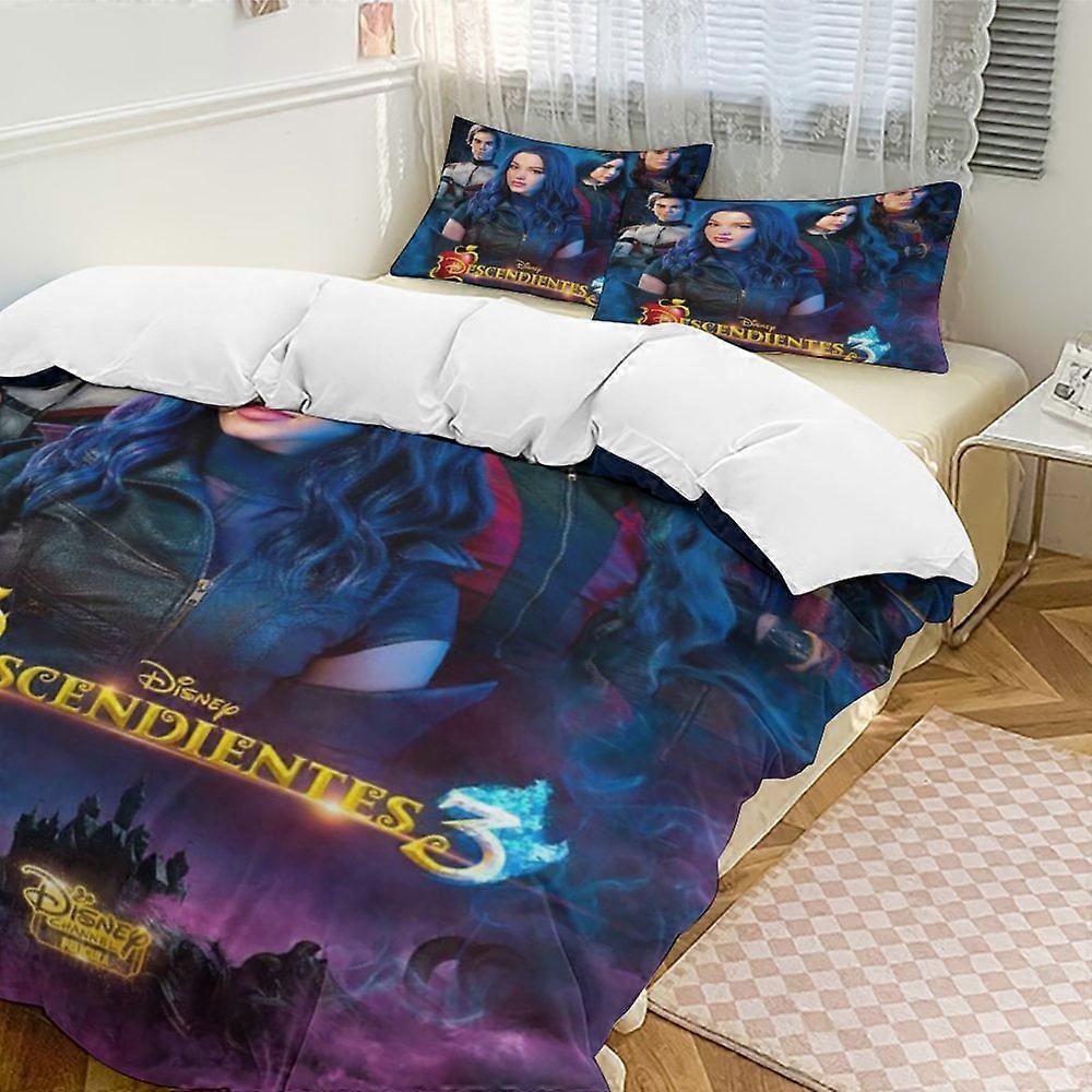 a1131 Descendants 3-Piece Bedding Set Soft Warm And Comfortable Soft Bed Set with 1 Duvet Cover And 2 Pillowcases for Bedroom jfr1131
