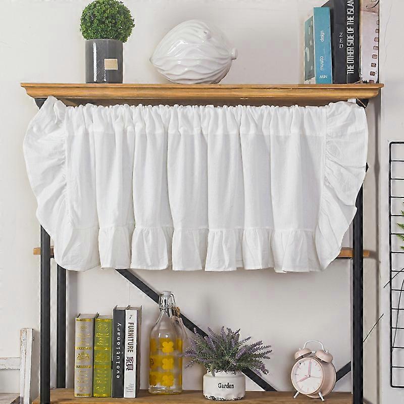 White Ruffle Kitchen Valances for Windows