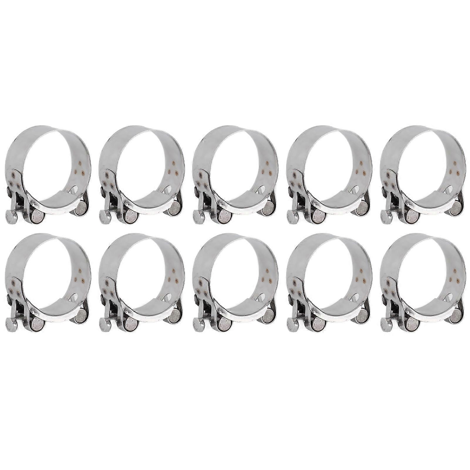 10 قطع خرطوم المشبك 201 الفولاذ المقاوم للصدأ المقوى بمظهر كامل النواة المشابك الأنابيب المجلفنة للسيارات الصناعية 40-43 مم