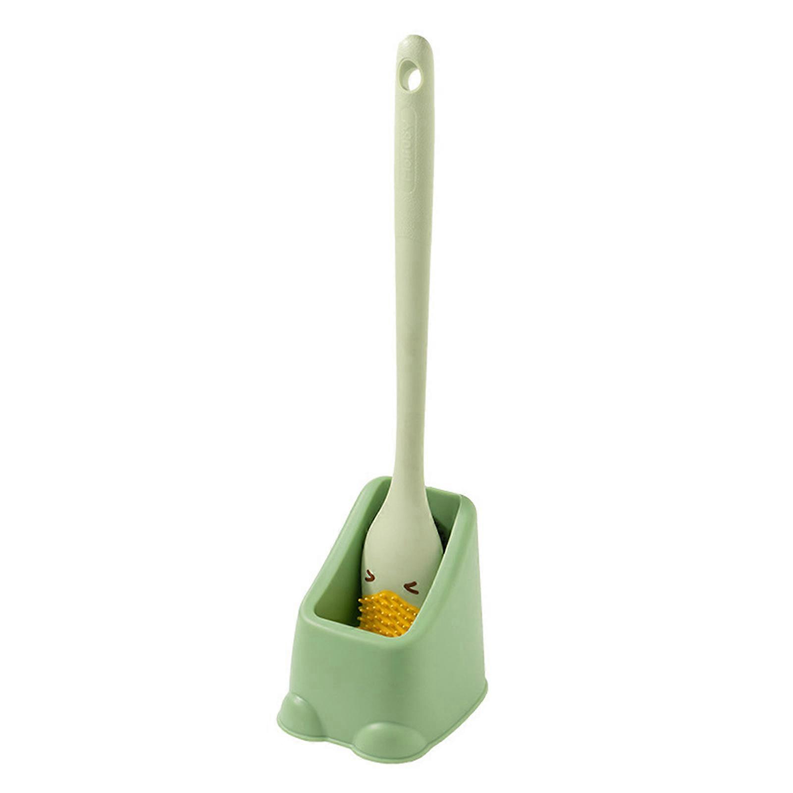 Diving Duck Style Toilet Brush Cute Wall-mounted Floor-Standing Silicone Duckbill Toilet Brush with Base Bathroom Cleaning Brush Set