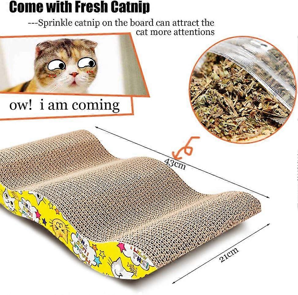 Cat Scratcher and Scratcher Cardboard Cat Scratcher (2 Pieces) Corrugated Cardboard Cat Scratcher with Catnip