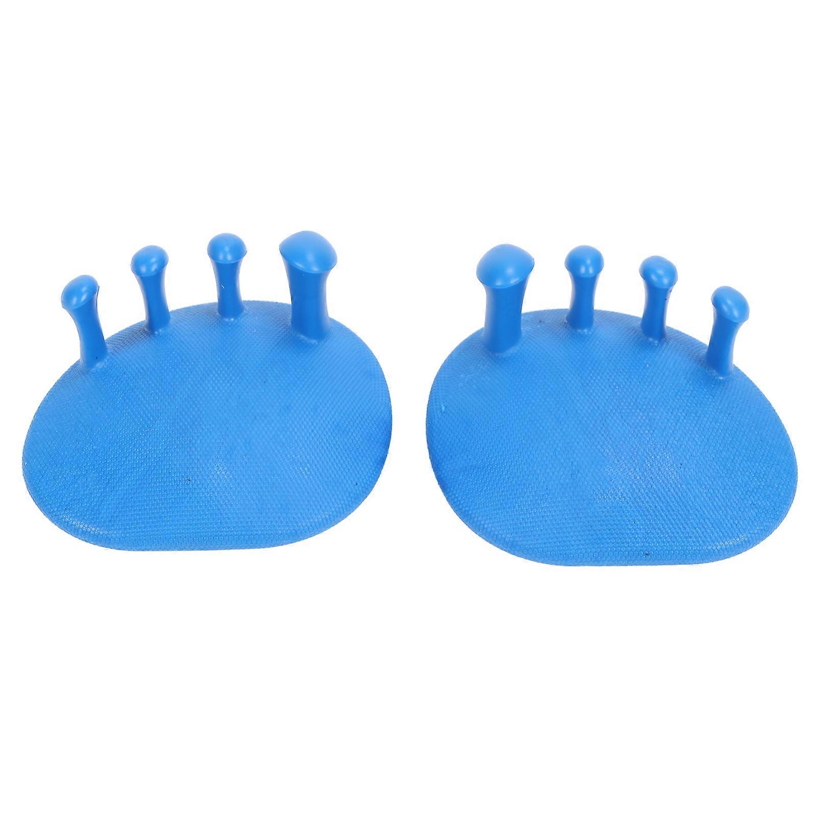 2pcs Toe Separator Large Friction Force 30 Meniscus Soles Dot Grid Design Portable Practical Body Corrector for HomeBlue
