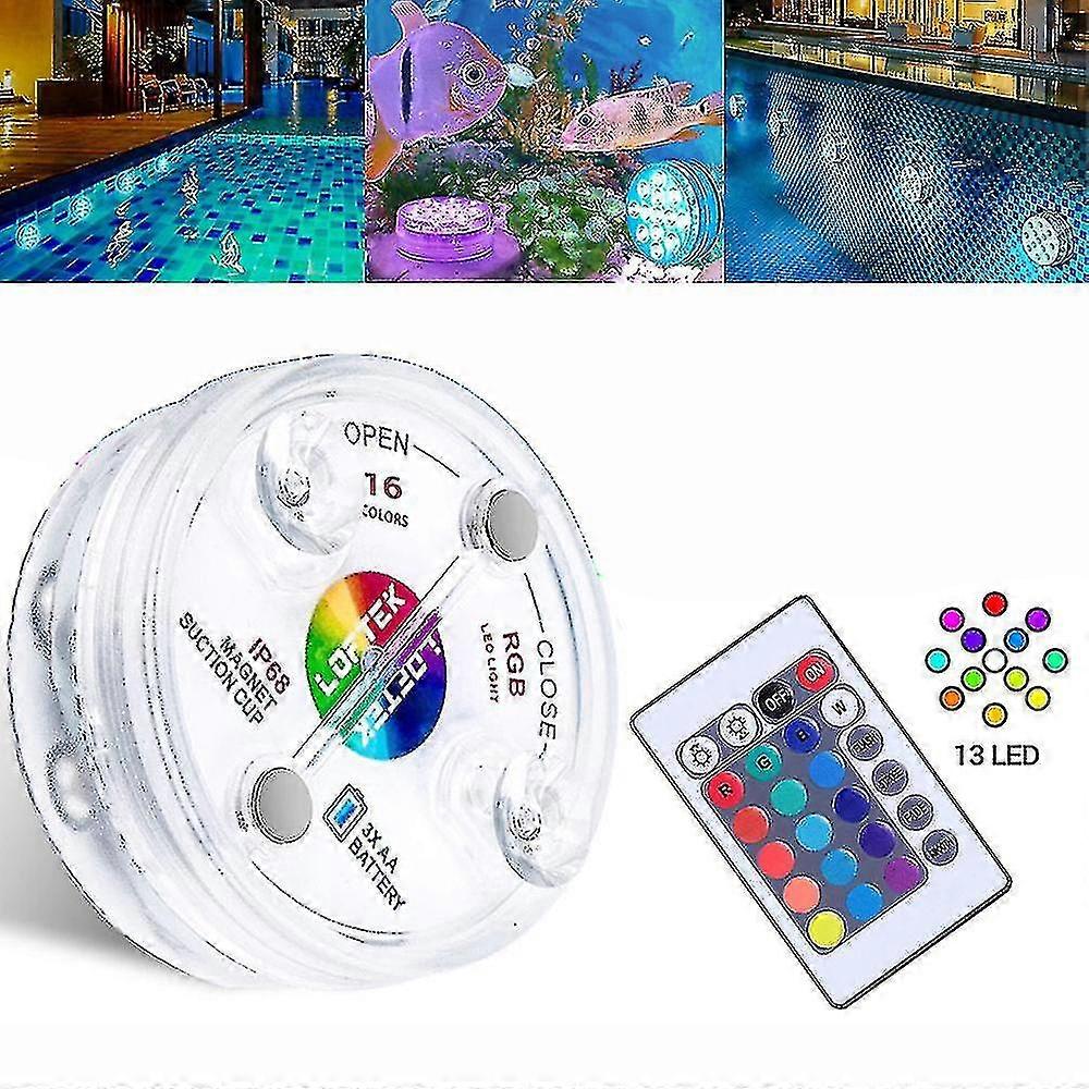 Fgao Submersible Led Ambient Lights Pool Party Pond Bathtub Night Lamp(1 Lamp - 1 Controller)