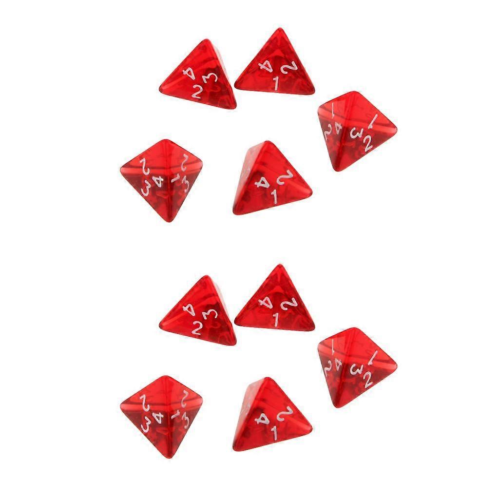 Pack Of 10 Gem Multi-Sided Dices Polyhedral Dice Set D4 D&D TRPG Cup Games