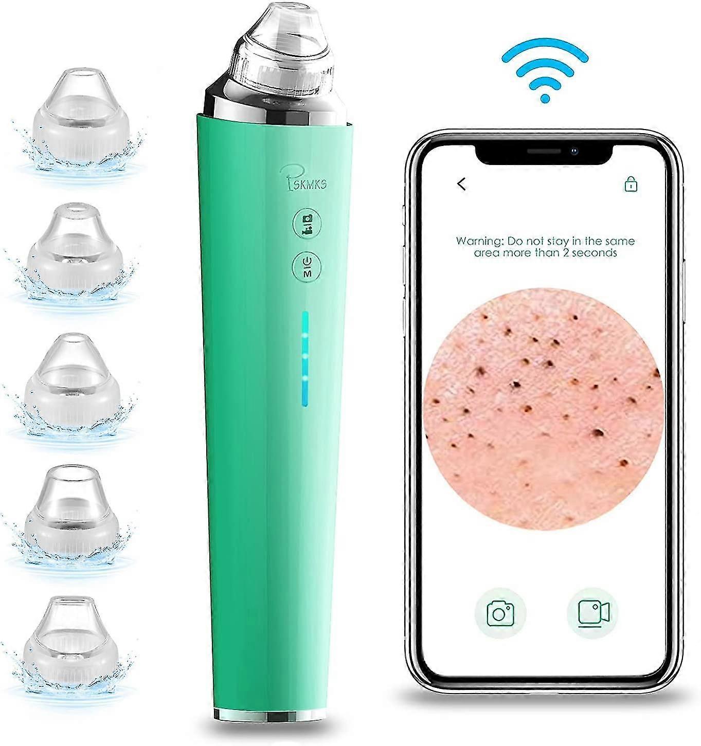 Blackhead Remover Vacuum Cleaner With Camera 2021 Upgrade 5.0 Mp Vision Facial Pore Cleaner Acne Blackhead Extractor Suction Cup Tool Blackhead Remove