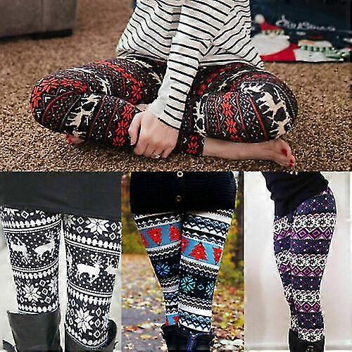Femmes Hiver Chunky Tricot Extra Long Boot Chaussettes Noël Elk Flocon de Neige Motifs Doux Confortable Chaud Sur genou Cuisse Hauts Bas Chauffe-jambes