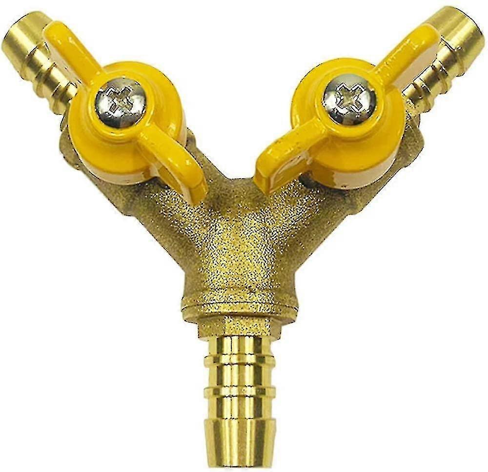 3/8" Hose Ball Valve Y Shape Brass Fitting 2 Switch 3 Way Connector (for 11mm Hose)