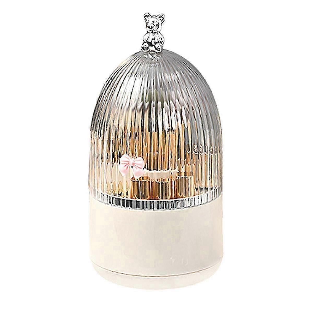 Rotating Makeup Brush Holder Organizer with Lid 360Rotating Dustproof Make Up Brush Container with