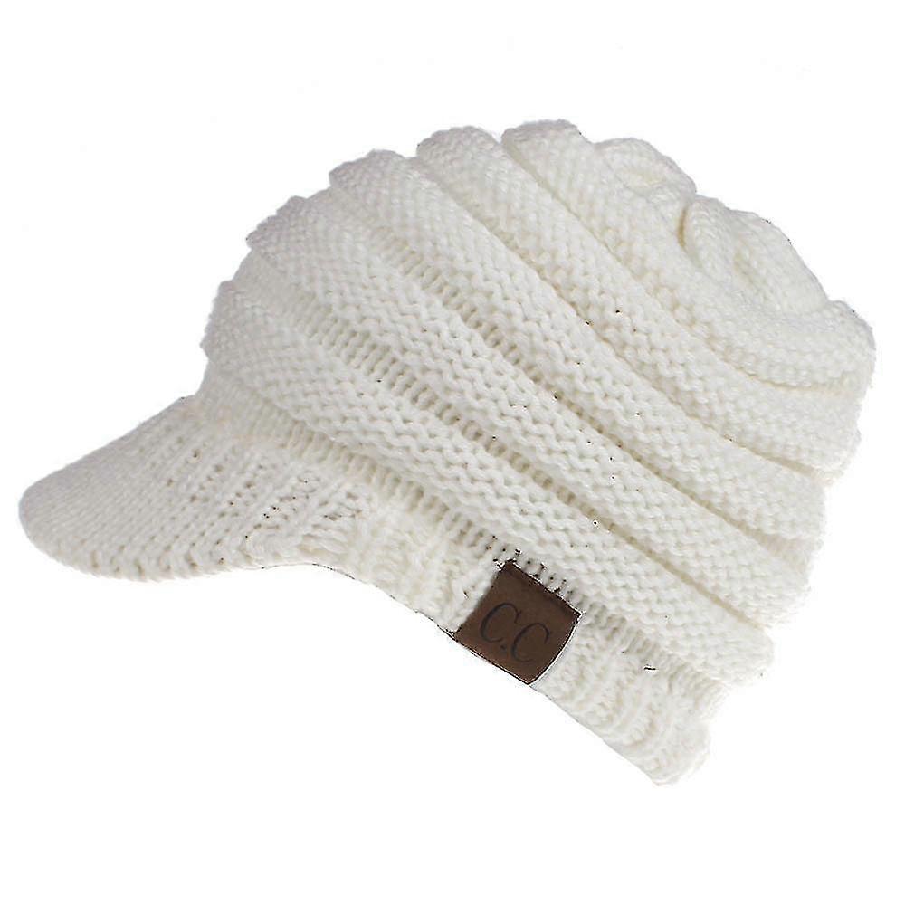 Beanie Tail Winter Warm Knit Messy High Bun Ponytail Hats Visor Beanie Cap