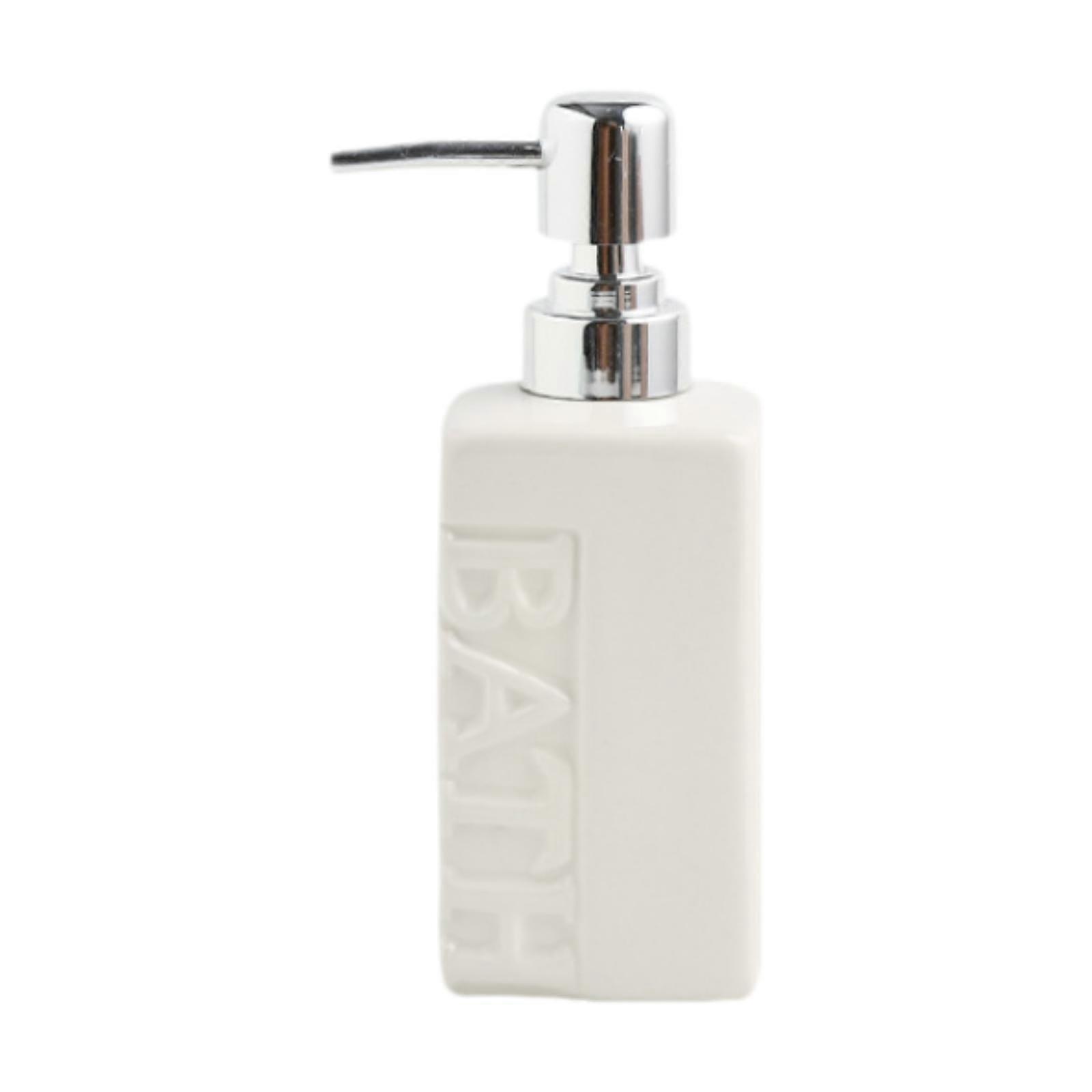 Pompă de porțelan Dozator de săpun Decor sticlă pentru toaletă Bucătărie Spălătorie alb