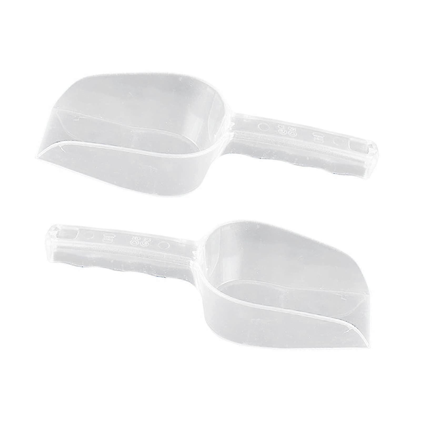 Kitchen Scoops, 2 Pcs Measuring Transparent Plastic Shovel