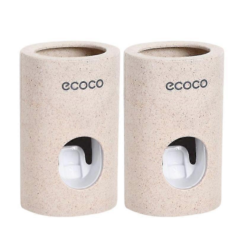 2x Creative Wall Mount Automatic Toothpaste Dispenser Bathroom Accessories Waterproof Lazy Toothpaste Squeezer Toothbrush Holder