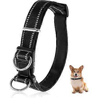 Collier pour chien avec boucle de dégagement, nylon réfléchissant réglable classique adapté aux petits chiens de taille moyenne et grande (m)