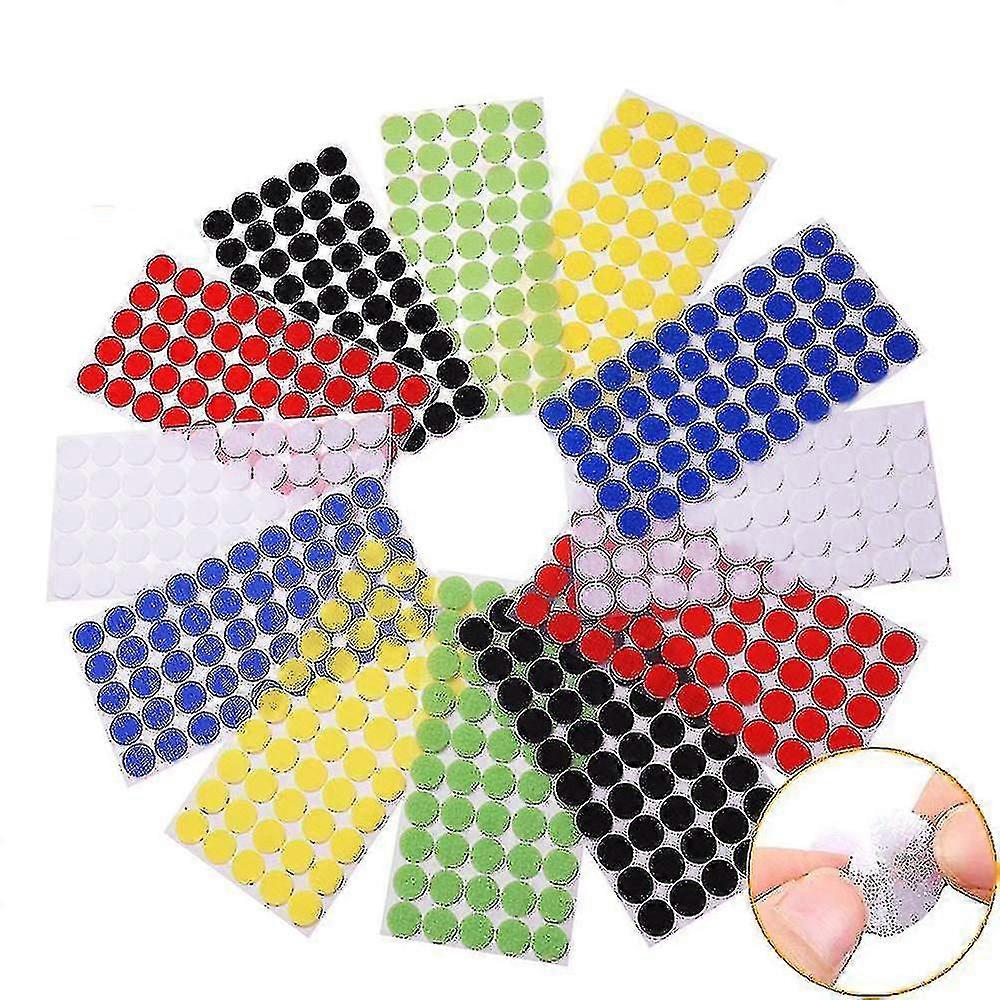 300pairs 2cm Diameter Colorful Hook And Loop Self Adhesive Fastener Dots Coins Sticky Back Heavy Duty Circles