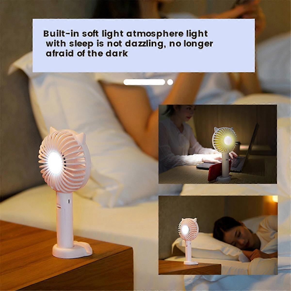 V10 PRO 1200mAh Handheld Standable with Digital Display Multi-Function Convenient Portable Fan, Pink