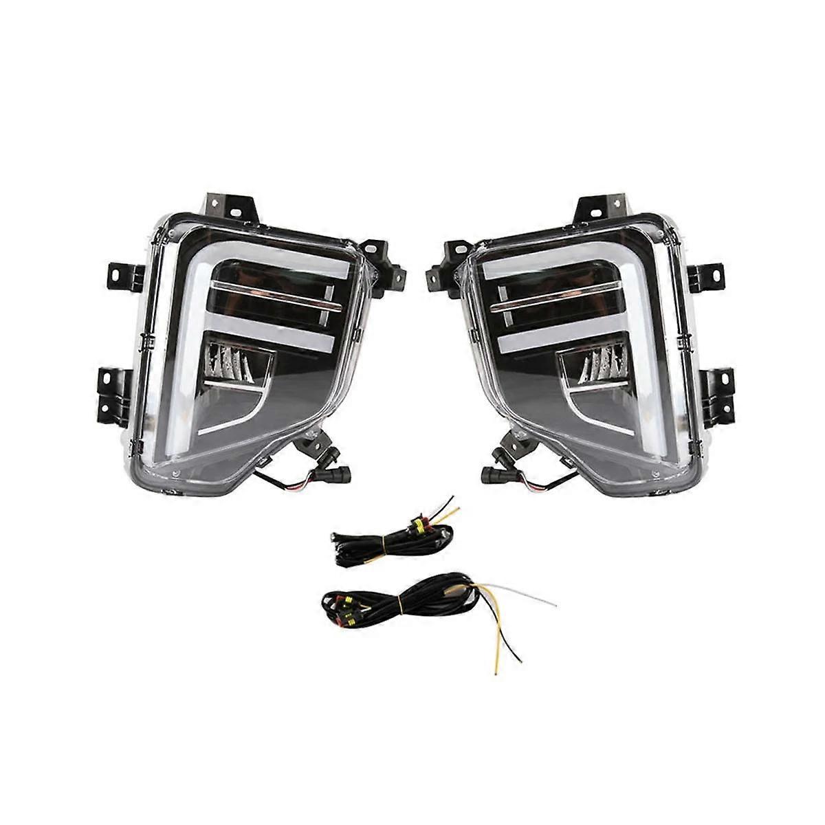 For Mitsubishi L200 2019-2021 Front Fog Light Assembly Daytime Running Lights Front Bar Lights Turn Lights