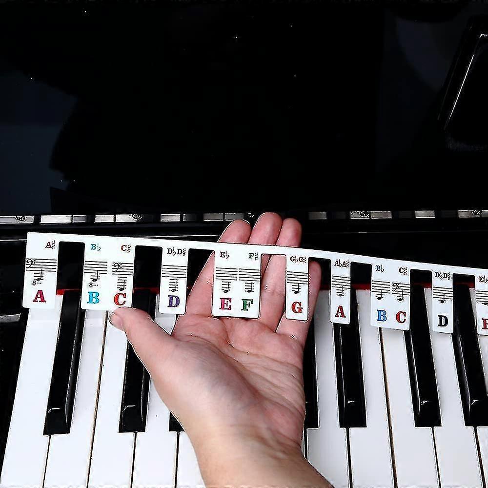 Piano Key Stickers, Size Piano Rake Key Label Overlay, For Beginner Kids, 61 Keys