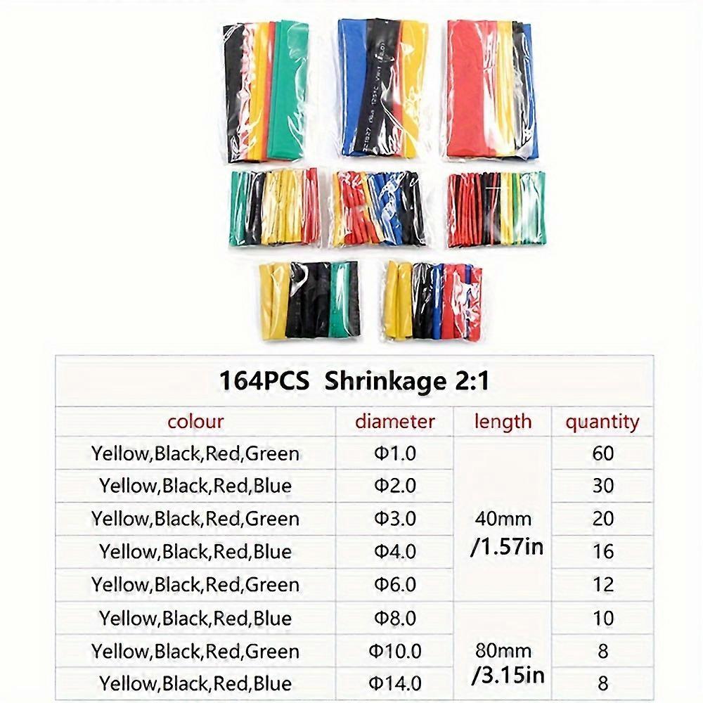 127-750kpl lämmönkestävä kutisteletkusarja sähköeristykseen ja kaapelien suojaukseen