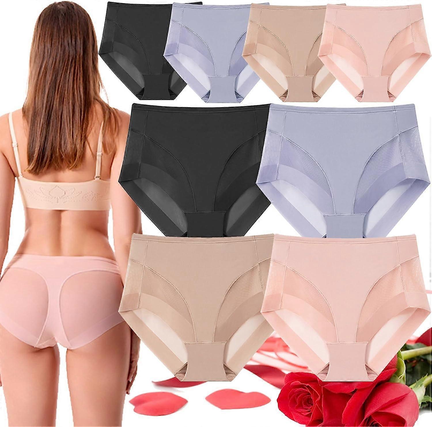 Femei lenjerie de corp talie înaltă bumbac chiloți doamnelor burtă control chilot acoperire completă multipack, 100% nou