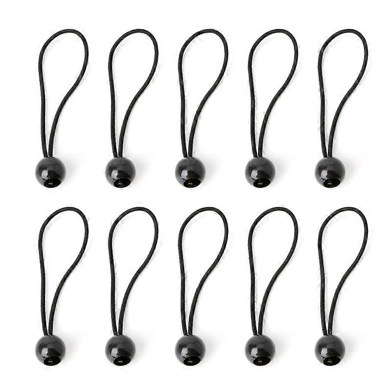 10 Pcs Black Ball Bungee Pack Shock Elastic Tie Loop Cord Fixing Securing Trailer Ropes Buckle Backpack Accessories Outdoor Tool