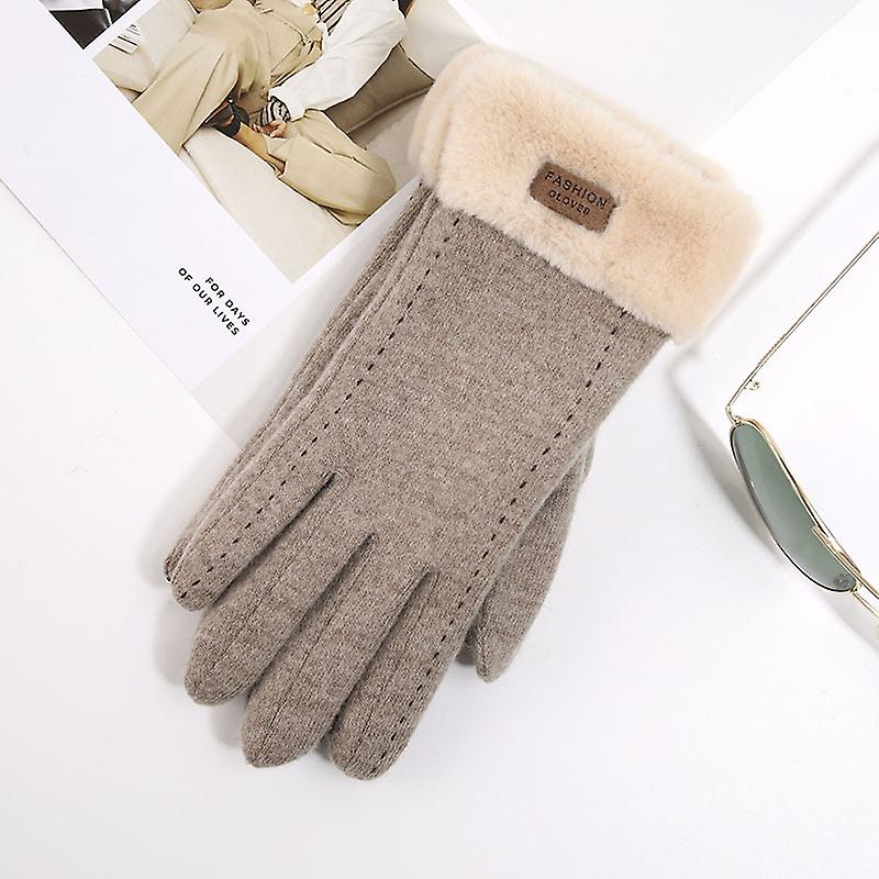Winter New Plush Stretch Knit Pair Of Cute Students Warm Gloves
