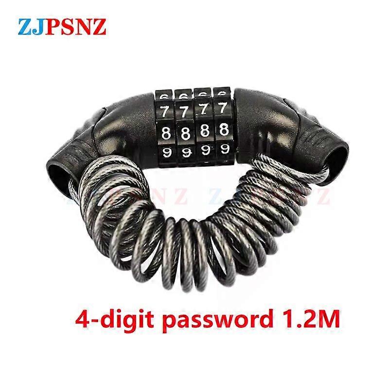 Motorcycle Helmet Lock 22-28mm Adjustable Handlebars Helmet Security Lock Padlock 2 Keys Wire Rope Thicken Waterproof Universal