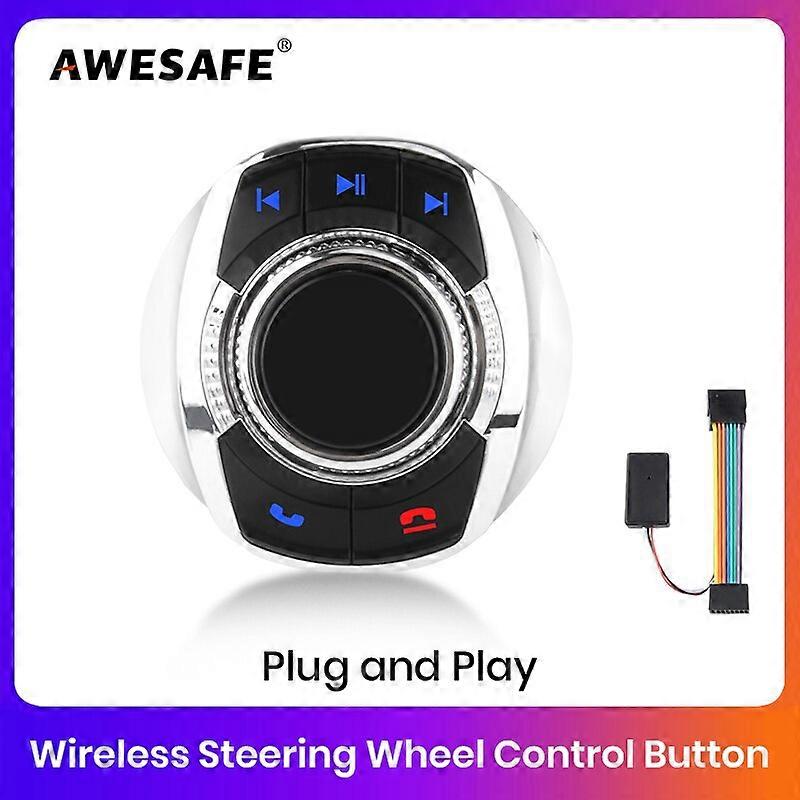 AWESAFE Universal Car Wireless Steering Wheel Control Button for for Android Autoradio 8 Key Functions Cup Shape With LED Light Vehicle Steering Whee