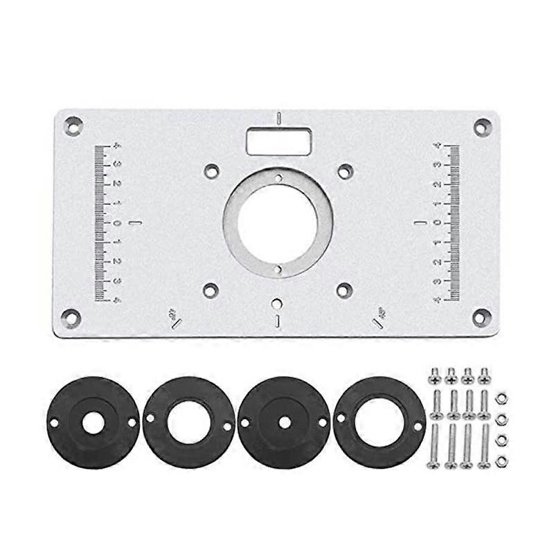 Aluminum Router Table Insert Plate for Trimmers Routers DIY Woodworking Table Plate with Screws Router Table Mounting Base Plate235mm x 120mm x 8mm