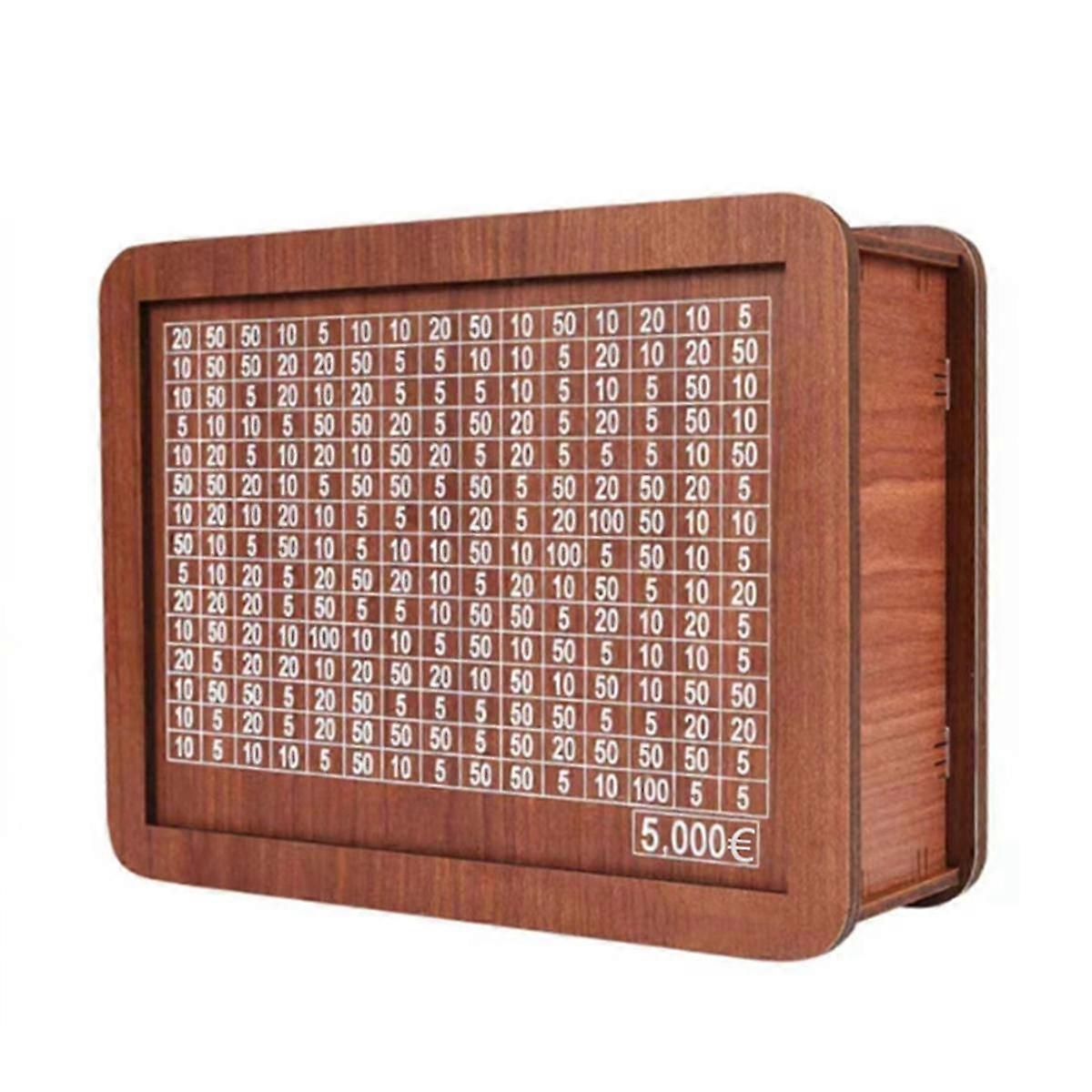Ξύλινος Κουμπαράς για Ενήλικα Παιδιά, Κουμπαράς με Πάγκο, Κασσίτερος Εξοικονόμησης Χρημάτων, Κουμπαράς με Στόχο Καταμέτρησης 5000