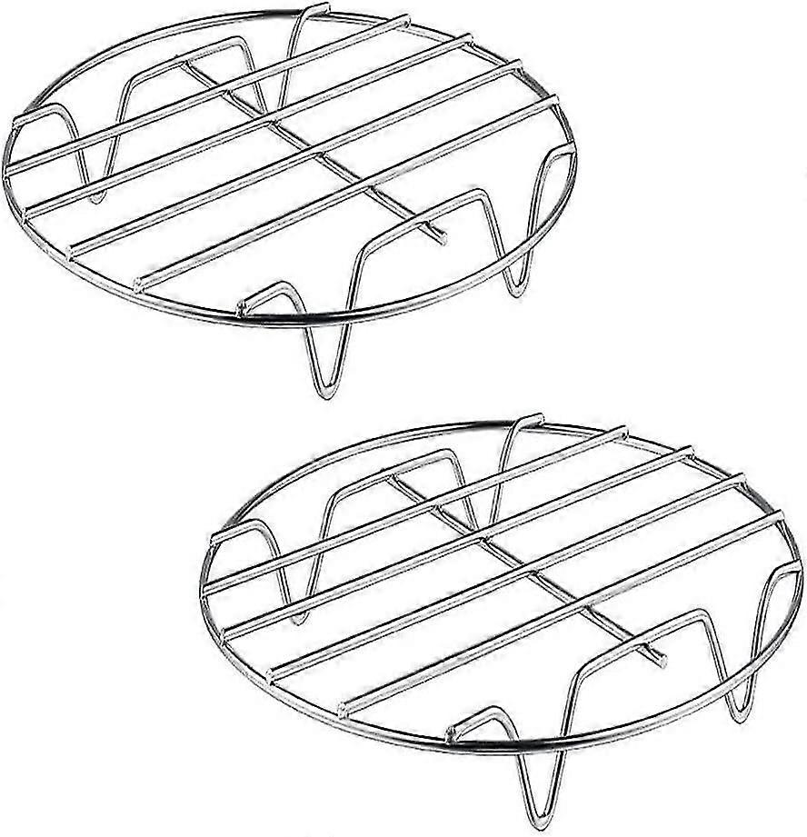 2 Pack 6/7/8 polegadas Air Fryer Acessórios Aço Inoxidável Cooking Rack Round Kitchen Steel Single-layer Grill Rack Grid (d-v2)