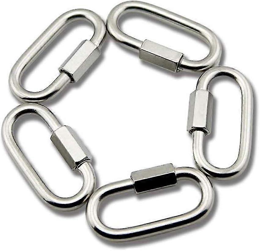 M6 Rostfritt stål Quick Link D Form Snap Hook Chain Links 5st