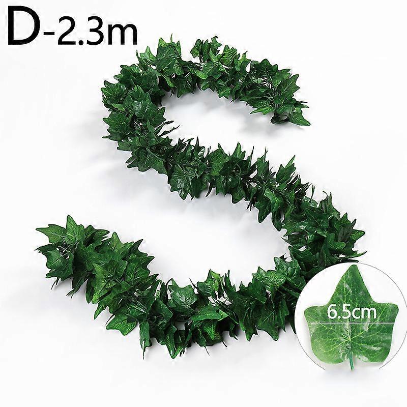 2.3m Artificial Plants Rattan Creeper Grape Green Leaf Ivy Vine Garland Hanging Home Garden Party Wedding Wall Decor Vine String