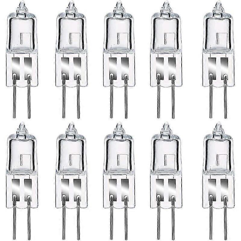 Ampoules halogènes G4 50 W 12 V, blanc chaud 2 800 K, intensité variable, capsule transparente, 10 pièces