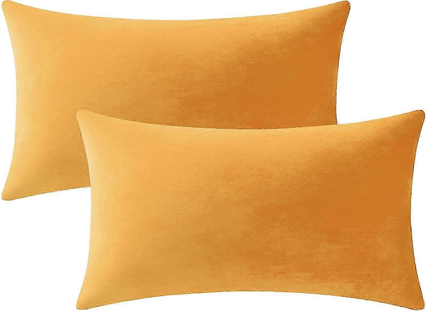 Couch Pillow Covers 12x20 Orange-yellow: 2 Pack