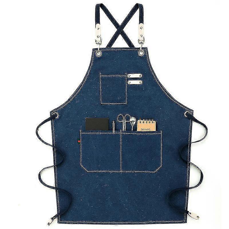 Chef Apron, Adjustable Cross Back Canvas Apron,waterdrop Resistant Multipurpose