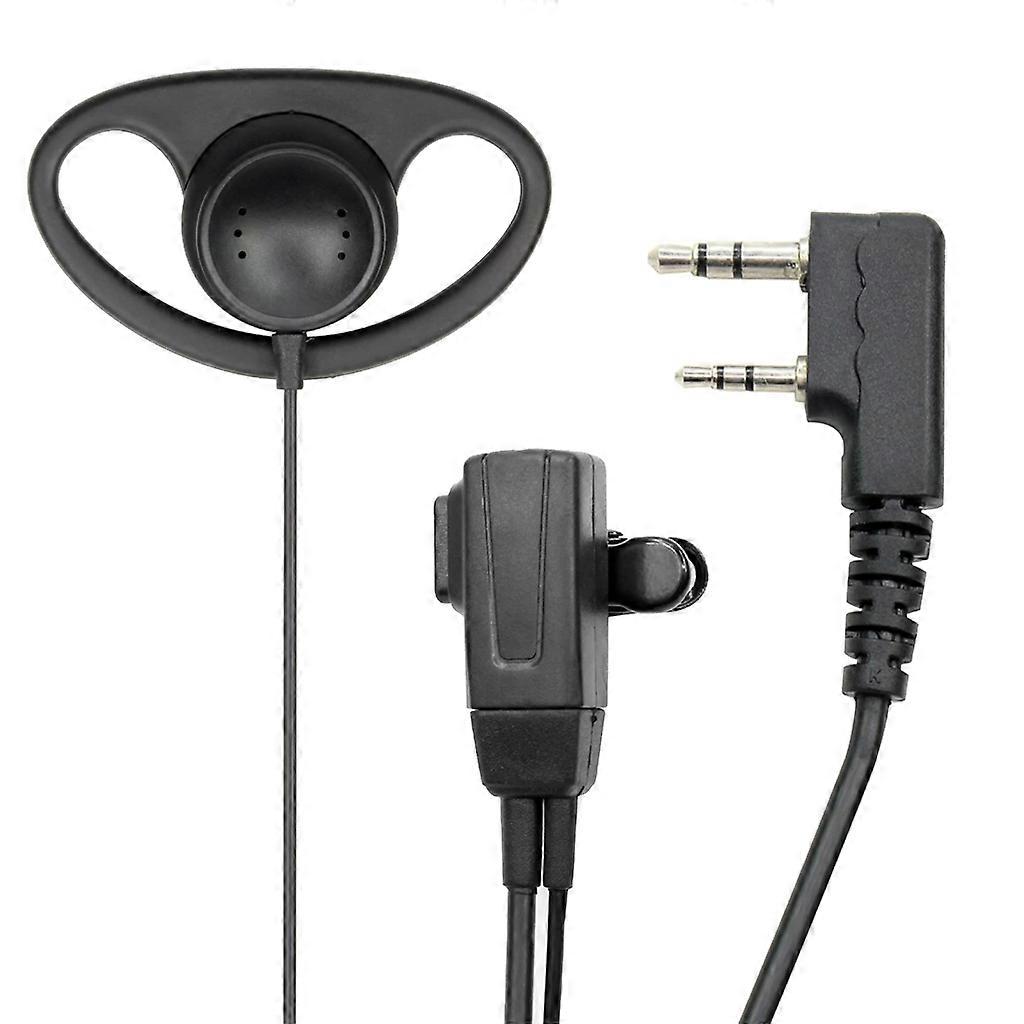 D-Shape Soft Flexible Ear Hook Earpiece Headset 360Rotation Clip PTT Button