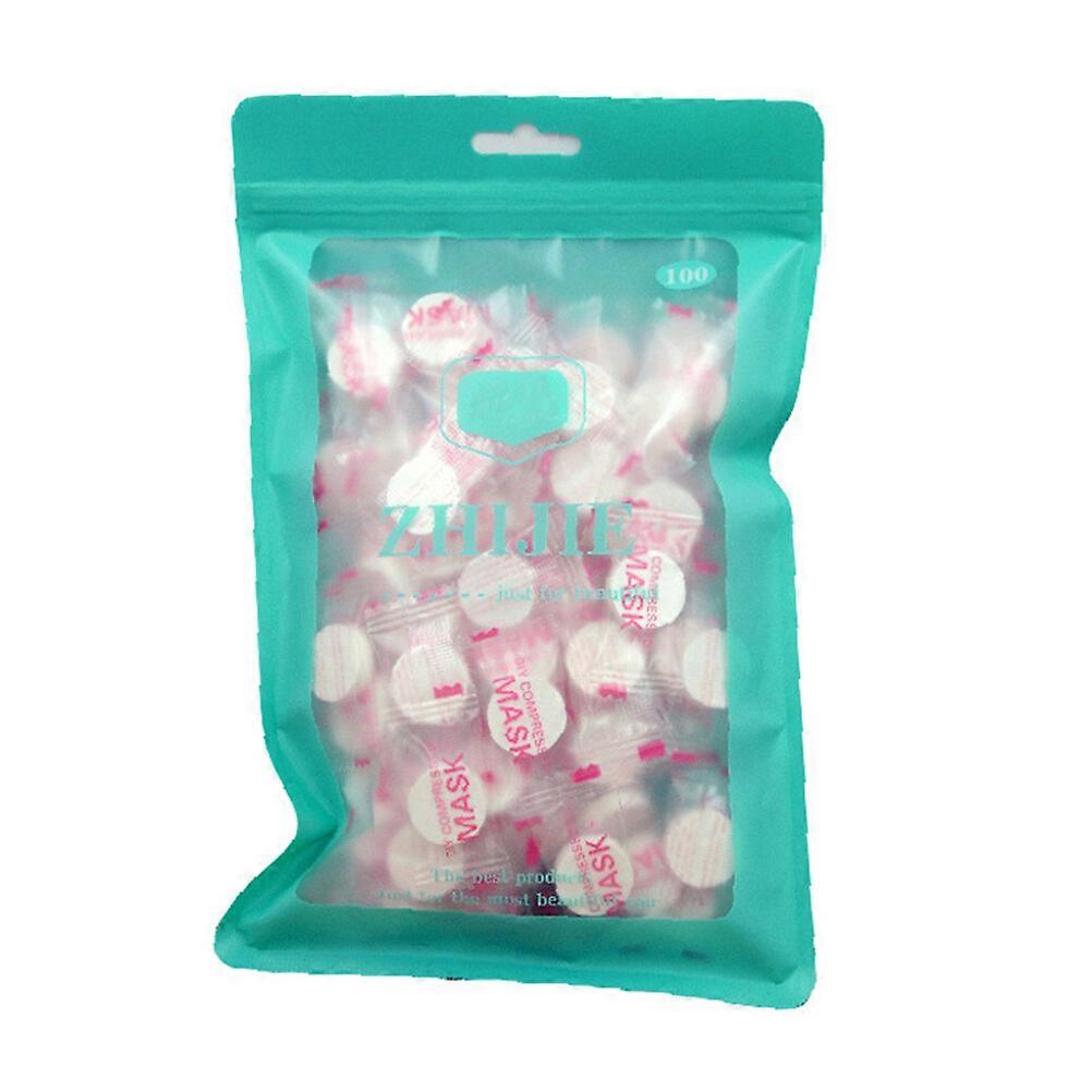 100 stks DIY Gecomprimeerd Masker Wegwerp Gezichtsmasker Thuishuidverzorging (willekeurige kleur)