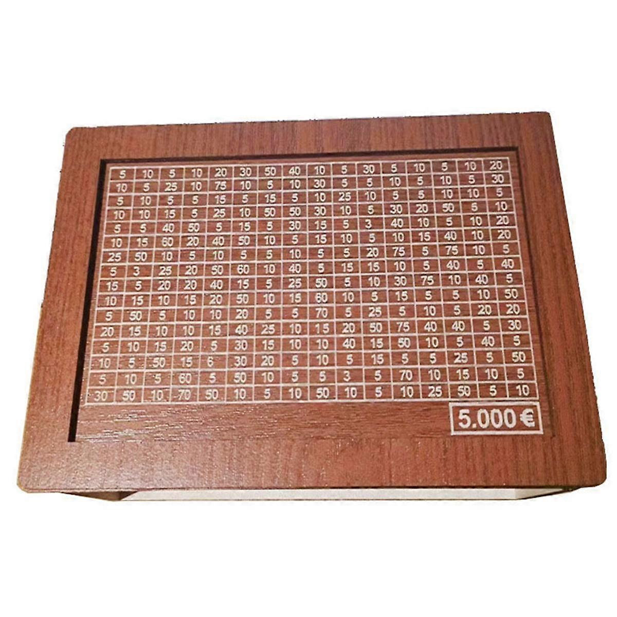 صندوق توفير المال ، نقود خشبية للأطفال والكبار ، صندوق نقود قابل لإعادة الاستخدام مع العد التنازلي وهدف المال ، التحدي 5000