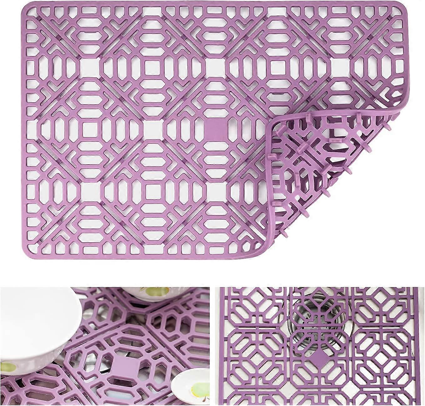 Silicone Kitchen Sink Mat, 15.7"x10.6"(Purple)