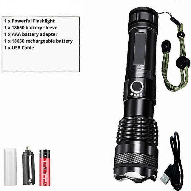 Flashlight xhp50 most powerful LED usb Rechargeable Zoom led torch Best Camping, Outdoor & Emergency use