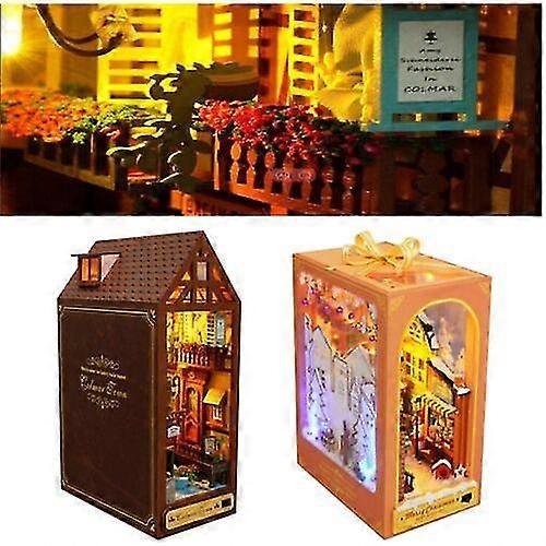 3D Wooden Puzzle Bookend Decorative Bookend DIY Book Nook Miniature Kit