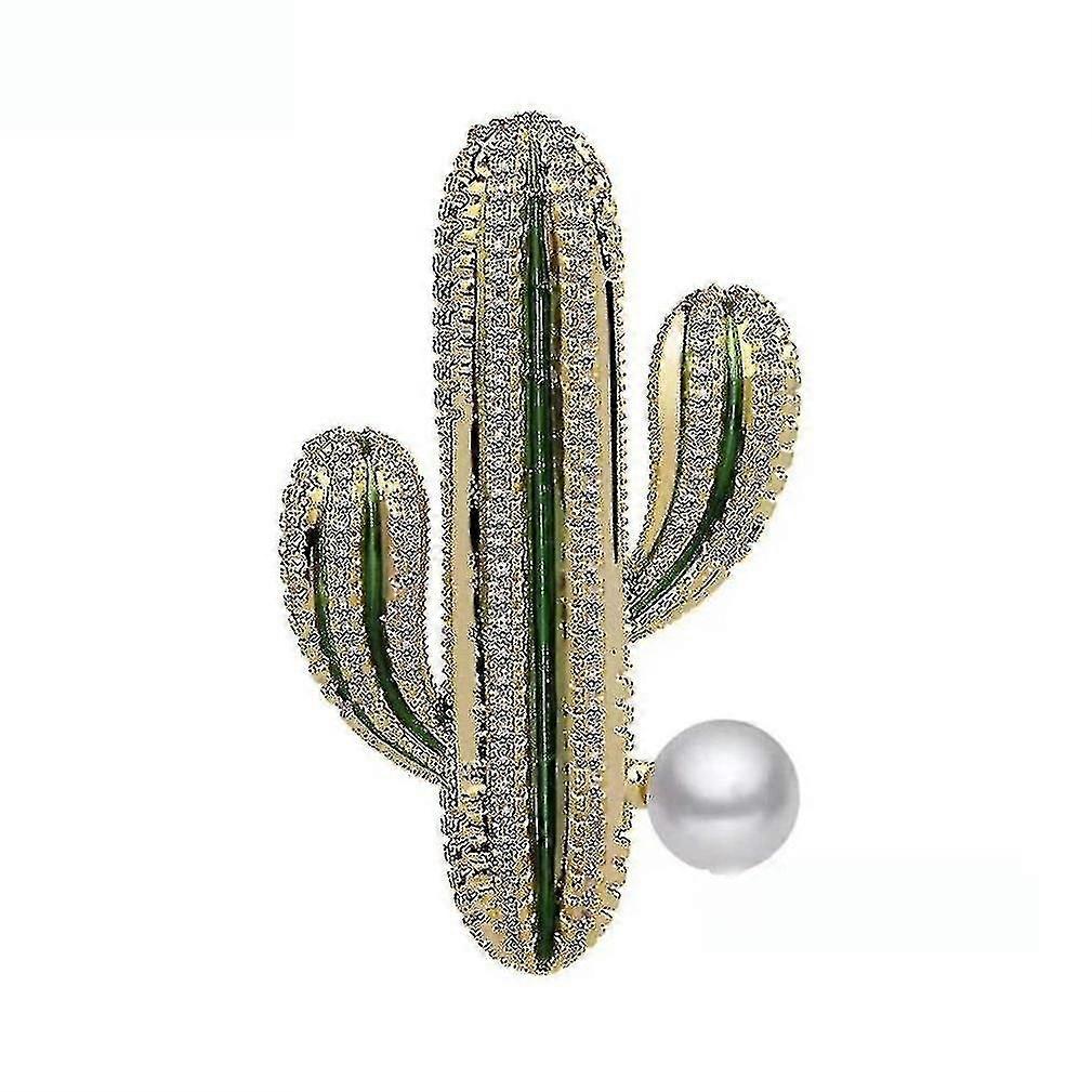 Hmwy-Corsage Cactus dames broche strass broche vert