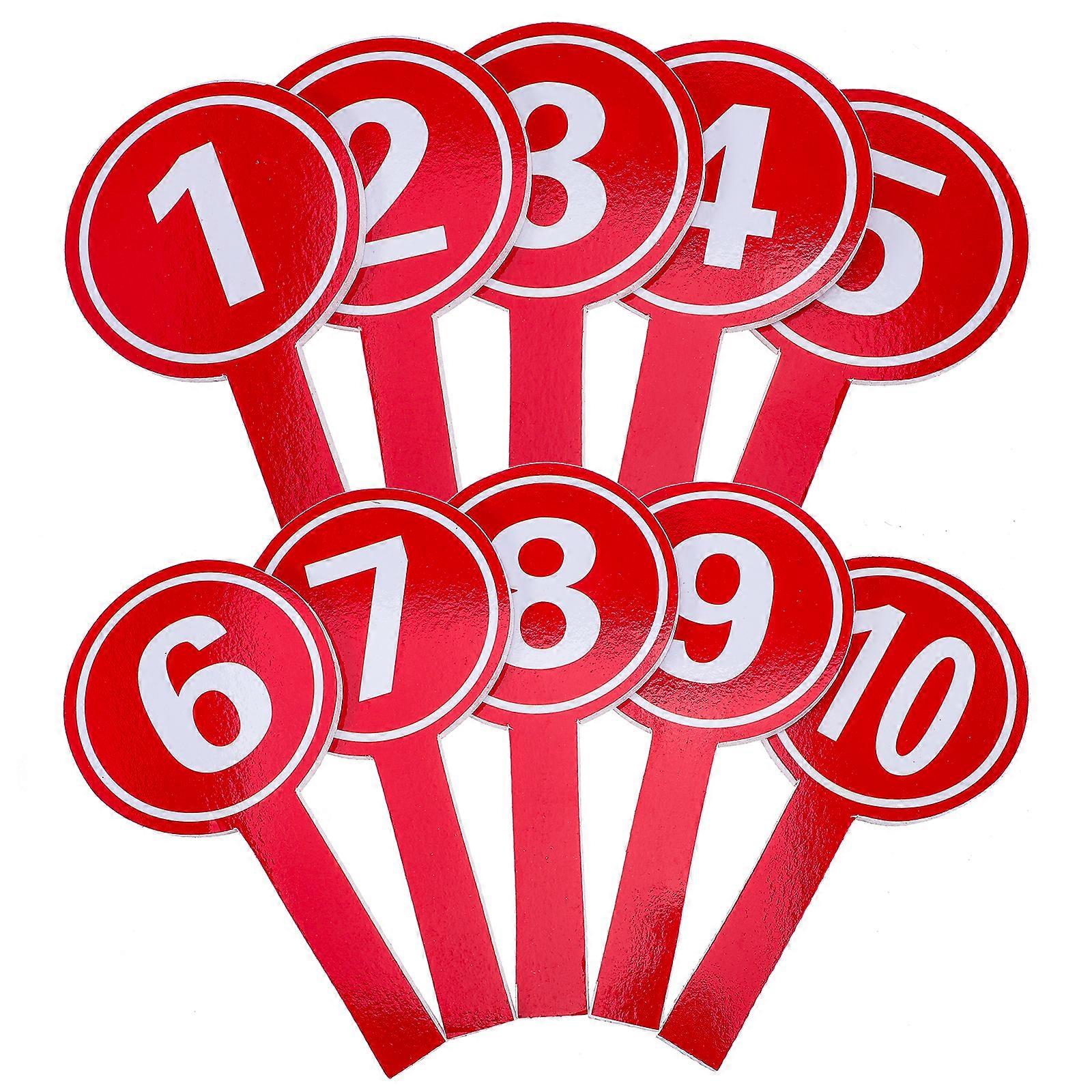 10Pcs Score Paddles Handheld Number Paddles Score Boards Practical Handle Boards