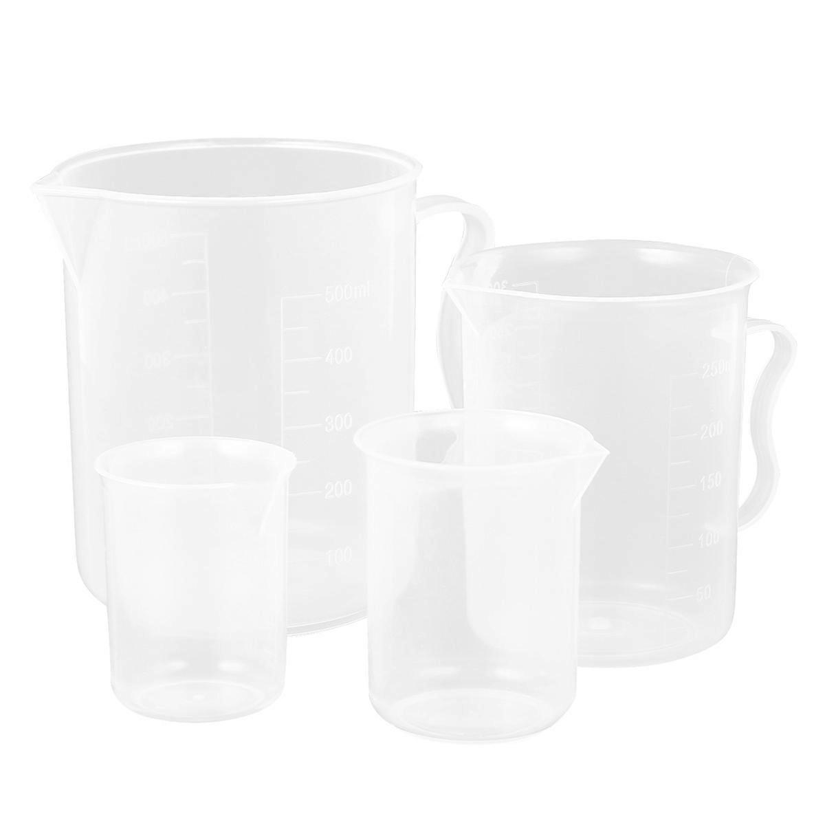 4 Pcs Liquid Measuring Cup Plastic Measuring Cups Plastic Beakers Flour Measuring Measuring Beaker