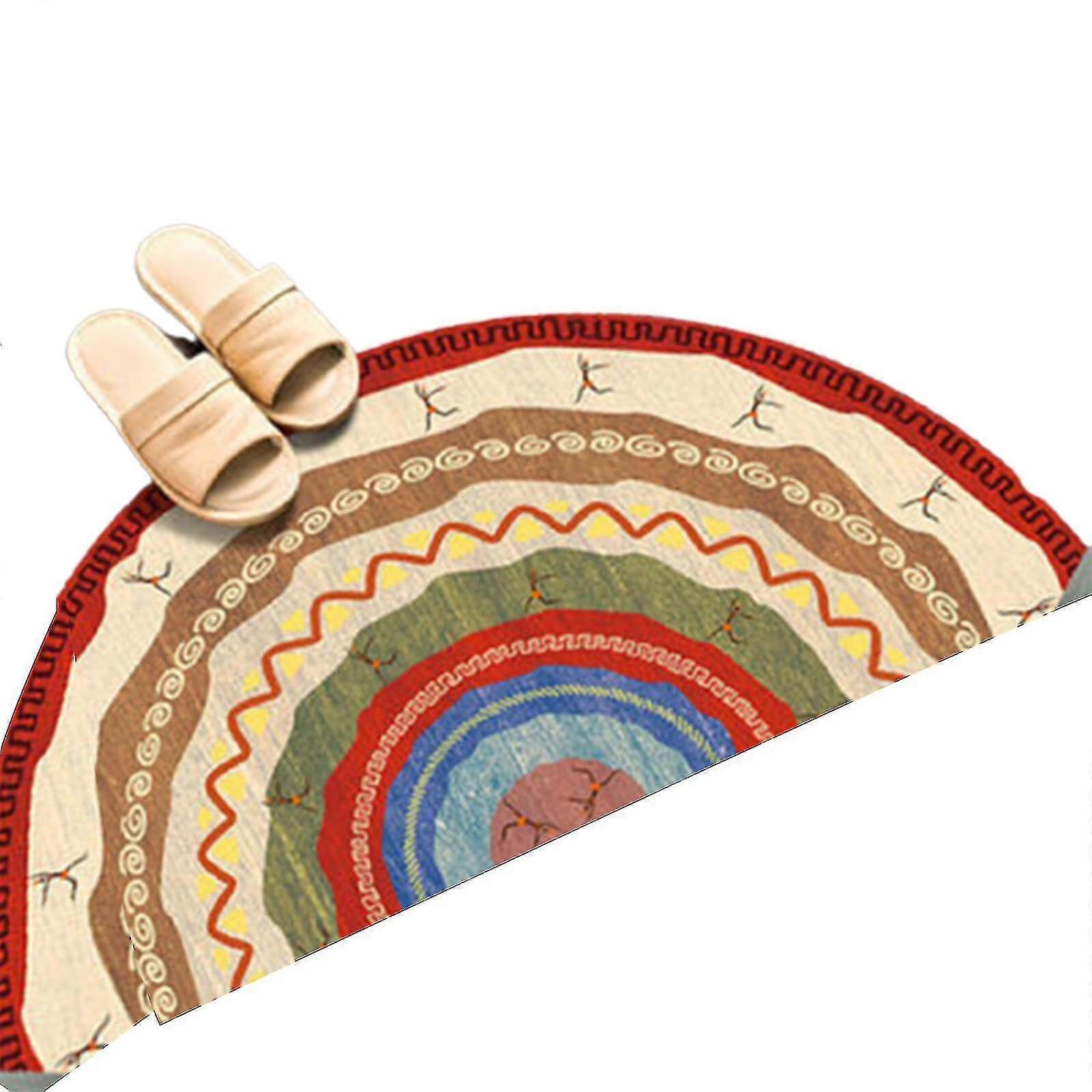 Semicircular Floor Carpet Mat Half Round Entrance Door Rug Non-slip Welcome Doormat For Patio Front Door