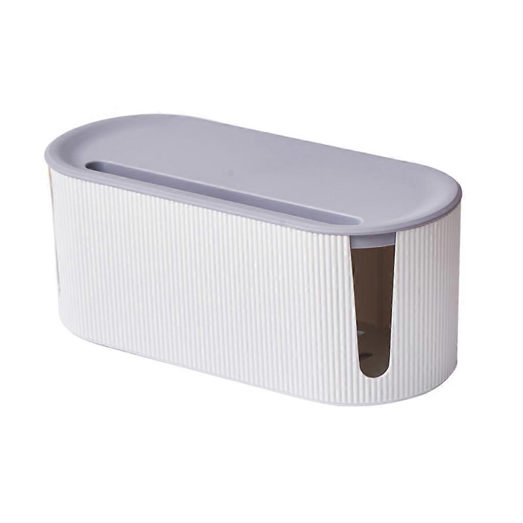 Cable Management Storage Box with Lid Charger Socket Power Wire Hider Organizer